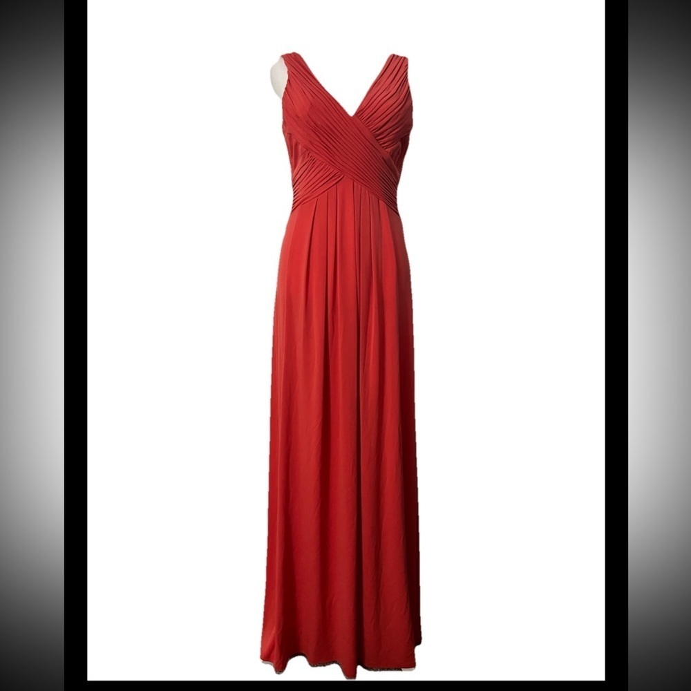 Sangria Coral Long Evening Dress Wedding Guest, Homecoming Dance, Event Size 6